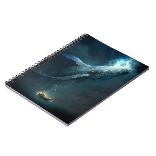 Whale in der Sky Fantasy Art Notizblock (Linke Seite)