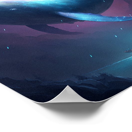 Whale in der Sky Fantasy Art Poster (Ecke)