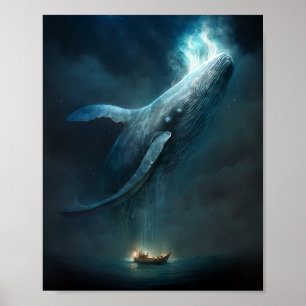Whale in der Sky Fantasy Art Poster