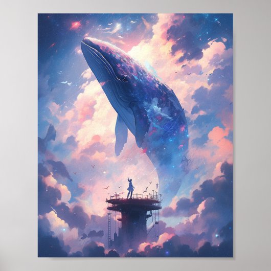 Whale in der Sky Fantasy Art Poster (Vorne)