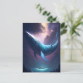 Whale in der Sky Fantasy Art Postkarte (Stehend Vorderseite)