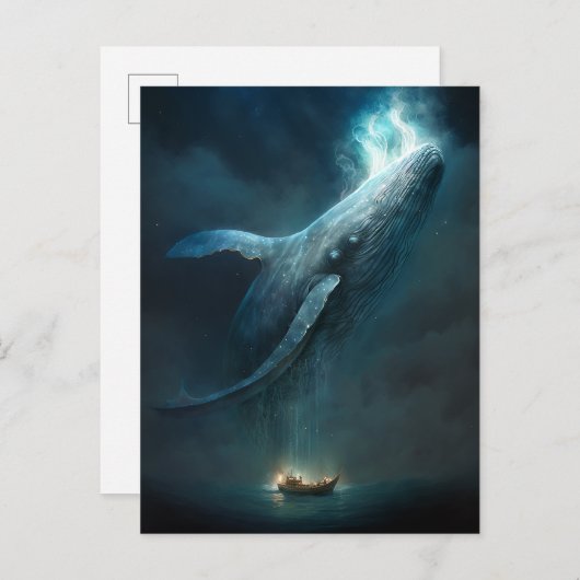Whale in der Sky Fantasy Art Postkarte (Vorne/Hinten)