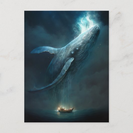Whale in der Sky Fantasy Art Postkarte (Vorderseite)