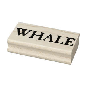 Whale in Vintager Typografie Briefmarke Gummi Art Gummistempel