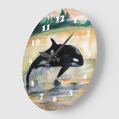 Whale Jumping Orca Runde (große Wall-Uhr) Große Wanduhr (Winkel)