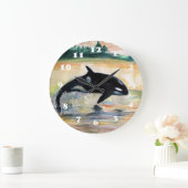 Whale Jumping Orca Runde (große Wall-Uhr) Große Wanduhr (Zuhause)