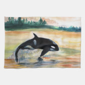 Whale Jumping Orca Tea Handtuch 40,6 cm x 61 cm (Horizontal)
