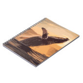 Whale Jumping Sunset Over Ocean Watercolor Art Notizblock (Linke Seite)