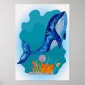 Whale Kinderzimmer Print Animal Kids Room Poster (Vorne)