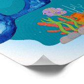 Whale Kinderzimmer Print Animal Kids Room Poster (Ecke)