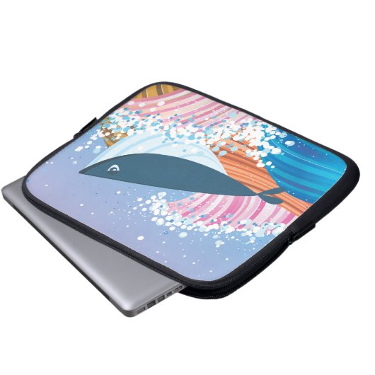 Whale Laptopschutzhülle (Vorne Knopf)
