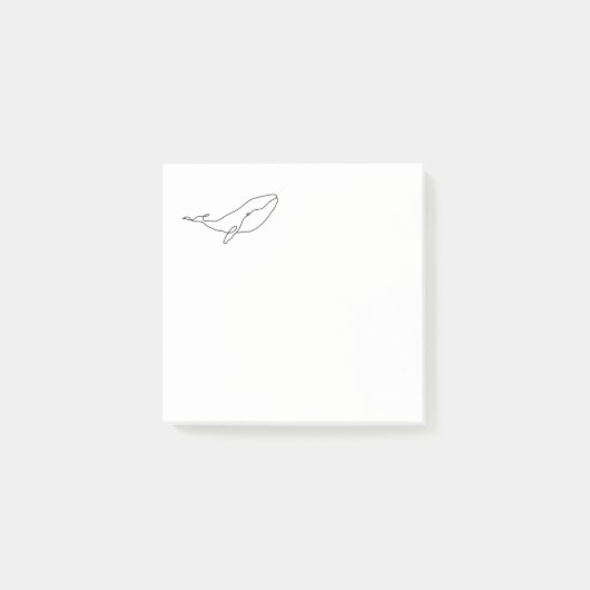 Whale , Linie Art Illustration Post-it Klebezettel (Vorderseite)