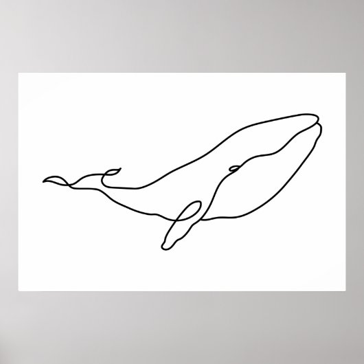 Whale , Linie Art Illustration Poster (Vorne)