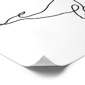 Whale , Linie Art Illustration Poster (Ecke)