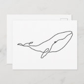 Whale , Linie Art Illustration Postkarte (Vorne/Hinten)