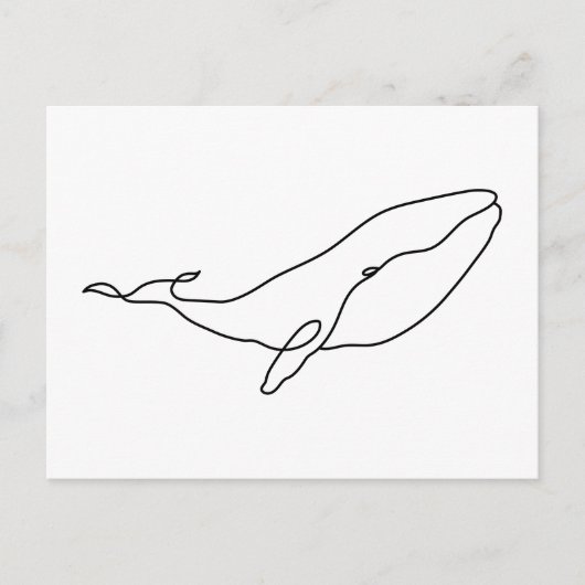 Whale , Linie Art Illustration Postkarte (Vorderseite)