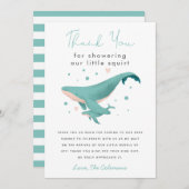 Whale Little Squirt Baby Shower Dankeskarte (Vorne/Hinten)