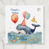 Whale macht einen Splash Boys Geburtstag Danke Geschenkanhänger (Rückseite)