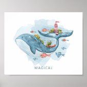 Whale Magical Fantasy Life Wasserfarbe Poster (Vorne)