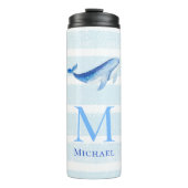 Whale Monogram Beach Wasserfarbe Thermosbecher (Vorderseite)