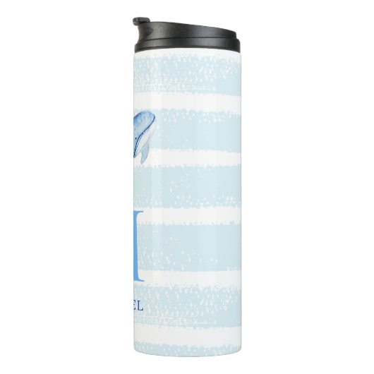 Whale Monogram Beach Wasserfarbe Thermosbecher (Nach rechts gedreht)
