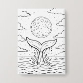 Whale Moon Dive | Ocean Night Sky T-Shirt | Kosmis Button (Vorderseite)