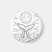 Whale Moon Dive | Ocean Night Sky T-Shirt | Kosmis Magnet (Vorne)