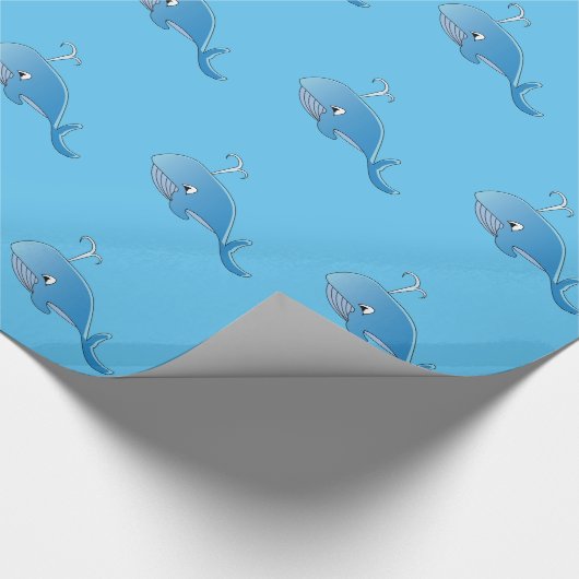 Whale Muster - glänzendes Wrapping Paper, 30" x 6' Geschenkpapier (Ecke)