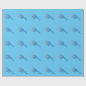 Whale Muster - glänzendes Wrapping Paper, 30" x 6' Geschenkpapier (Flach)