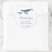 Whale Mutter und Baby Calf Baby Dusche Gefallen Runder Aufkleber (Tasche)