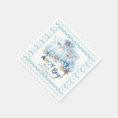 Whale Nautical Ahoy Es ist ein Baby-Dusche Blue Serviette (Ecke)