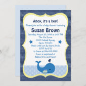 Whale Nautical Baby Shower Einladung (Vorne/Hinten)
