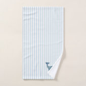 Whale Nautical Blue Stripe Malerei Badhandtuch Set (Handtuch)