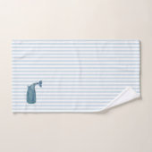 Whale Nautical Blue Stripe Malerei Badhandtuch Set (Handtuch)