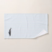 Whale Nautical Blue Stripe Malerei Badhandtuch Set (Handtuch)