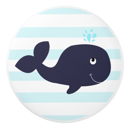 Whale Nautical Blue Whales Boys Kinderzimmer Keramikknauf (Vorderseite)