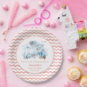 Whale Nautical Coral Pink Girl Babydusche Pappteller (Party)