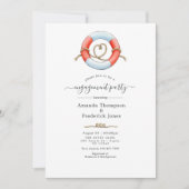 Whale Nautical Engagement Party Einladung (Vorderseite)