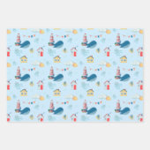 Whale Nautical Geschenkpapier Set (Vorderseite)
