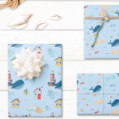 Whale Nautical Geschenkpapier Set