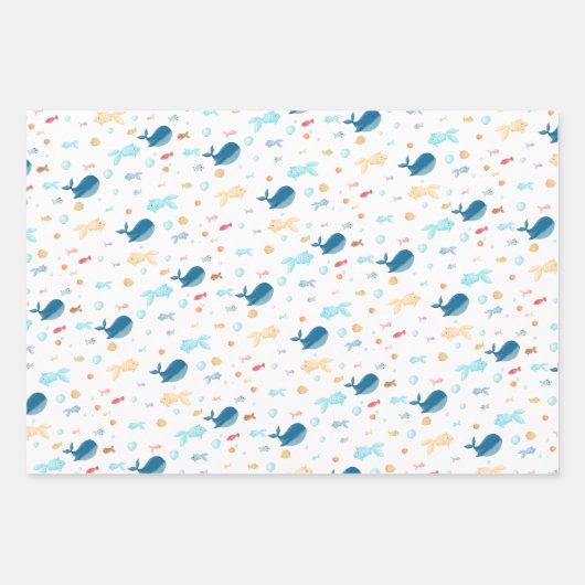 Whale Nautical Geschenkpapier Set (Vorderseite 2)