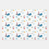 Whale Nautical Geschenkpapier Set (Vorderseite)