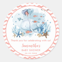 Whale Nautical Girl Baby Dusche Vielen Dank für Ih