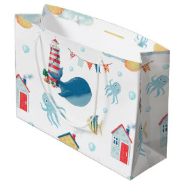 Whale Nautical Große Geschenktüte