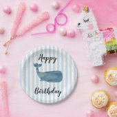 Whale Nautical Happy Birthday Stripe Paper Teller (Party)