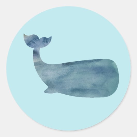 Whale Nautical Ocean Party Danke Stickers (Vorderseite)