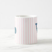 Whale Nautical Pink Stripe Muster Kaffeetasse (Mittel)