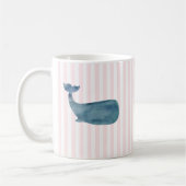 Whale Nautical Pink Stripe Muster Kaffeetasse (Links)