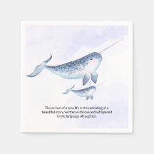 Whale Nautical Sea Blue Ocean Babydusche Napkins