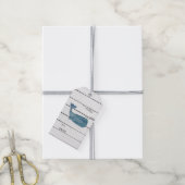 Whale Nautical Shiplap Rustic Gift Tag Geschenkanhänger (Mit Garn)